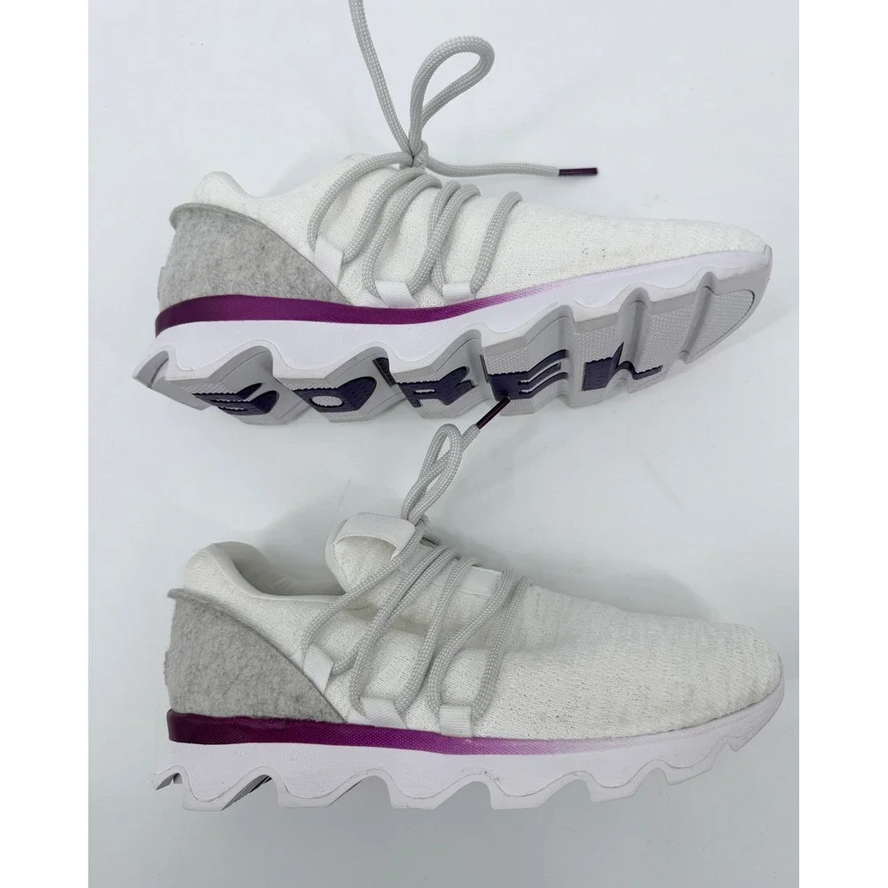 Sorel Kinetic Impact Lace Sneakers Womens 9.5 White Grey Purple LL6005-100